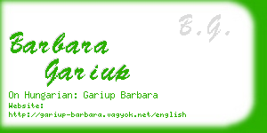barbara gariup business card